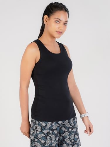 Image of Rupa Colors Playsure Solid 100% Combed Cotton Rib Fabric, Women's Standard Fit Tank Top, Sleeveless Pack of 1