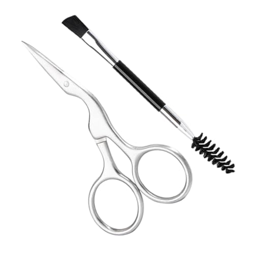 Beatifufu 2pcs Brow Grooming Set Comb Scissor Quality Eyebrow Shaping Kit for Trimming Cutting Styling Durable Easy to Use