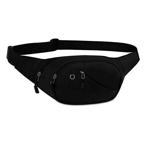 Lotisie Riñoneras Deportiva para Mujer y Hombre, Riñonera Impermeable con Muchos Bolsillos, Riñonera con Correa Ajustable para Deportes al Aire Libre Viaje Correr Senderismo Ciclismo, Negro