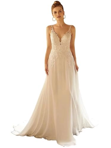 Long Sleeves Wedding Dresses for Bride 2025 Boho Beach A-Line Appliques Lace Bridal Ball Gowns with Train product thumbnail 19