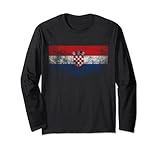 vintage croazia bandiera retro croato bandiera croato maglia a manica