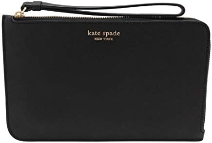 Kate Spade New York Cameron Medium L-Zip Leather Wristlet Pouch Wallet Black