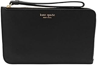 Kate Spade New York Cameron Medium L-Zip Leather Wristlet Pouch Wallet Black