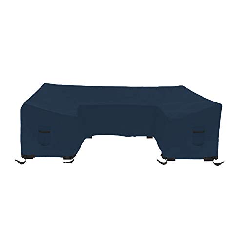 Patio U Shape Sofa Cover 12 Oz Waterproof - 100% UV & Weather Resistant Customize Outdoor sofa Cover with Air Pockets and Drawstring with Snug Fit (33