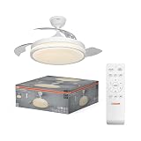 OSRAM Ventilatore da soffitto LED Coromuel, 1065 mm, 60W, CCT 3000/4000/6500K, 2600 lm, angolo del fascio di 115°, durata utile di 50.000 h, dimmerabile, telecomando incluso