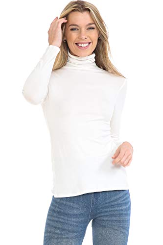 Image of Women's Lightweight Long Sleeve Turtleneck Top Pullover Sweater (S-3XL)