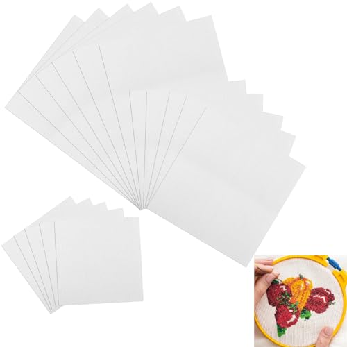 Tissu Aida 14 count coton blanc pour broderie point de croix, lot de 16 tailles assorties