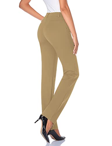Image of Tapata Women's 28'' /30'' /32'' /34'' Stretchy Straight Dress Pants with Pockets Tall, Petite, Regular for Office Work Business
