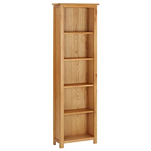 vidaXL Madera Maciza de Roble Estantería Estante de Libros Mueble Archivador Oficina Hogar Habitación Estable Duradera 52x22,5x170 cm