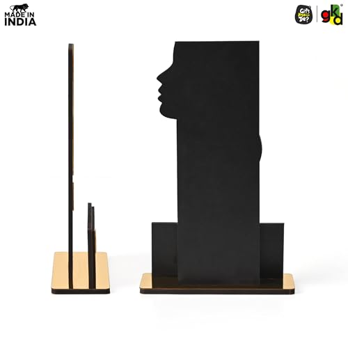 Image of GKD Personalized Black Acrylic Women's Trophy - Printed Custom Name & Message | Female Achievement Award, Corporate Recognition, Leadership Gift