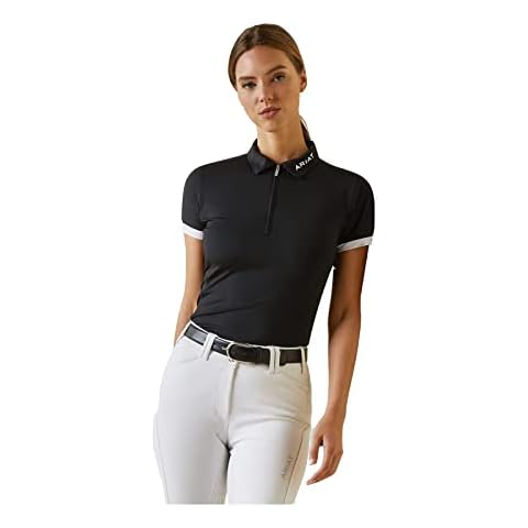 ARIAT Polo con cremallera de 1/4 para mujer con tecnología de rendimiento superior Cover