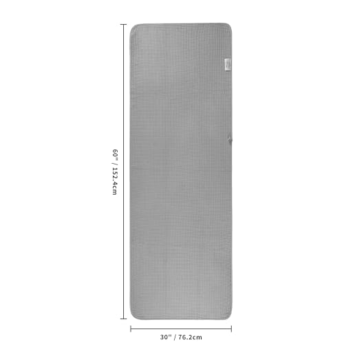 POLYTE 430 GSM Microfiber Oversize Quick Dry Lint Free Bath Towel, 60 x 30 in, 4 Pack (Waffle Weave)