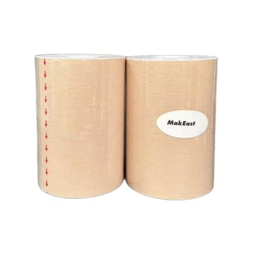 2 Rolls Trans Tape for Transitioning Extra Wide Chest Binding Tape Latex Free FTM Chest Binder with Nipple Covers Ultra Sticky Waterproof & Flexible 4 in X 16.5 ft (Beige)4