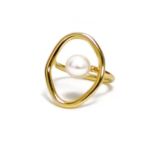 Anneaux de perle pour femmes et hommes bague bijoux hollow geometric