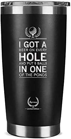 Golf Gifts for Men Unique-Fathers Day Funny Gifts Birthday Gifts for Dad Best gifts for golfers Tumbler Mug Present for Women,Coworkers, Friends - 20oz Vacuum Insulated Tumbler Cup I GOT Black