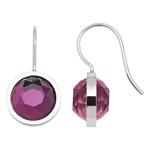 Preisvergleich Produktbild JEWELS BY LEONARDO Damen-Ohrhänger Messina, Edelstahl mit ultravioletten, facettierten Glassteinen, Größe (B / H / T): 120 / 23 / 14mm, 016646