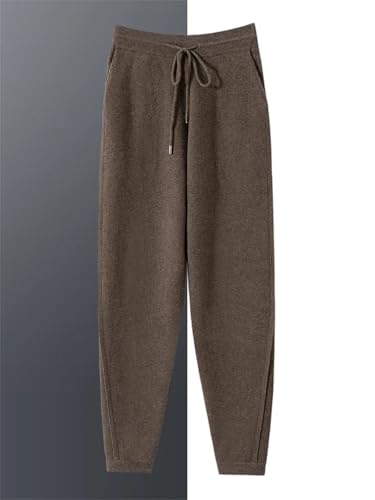 Men's Vintage Drawstring Casual Knitted Pants Winter Solid Pencil Thick Warm Trousers2