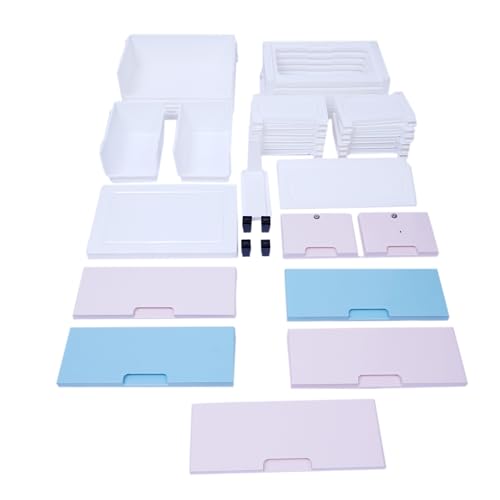 Image of The Tickle Toe Plastic Chest of 7 Drawers for Kids | Multipurpose Organizer with 2 Locks | Glossy Dresser for Clothes & Toys | Portable Cabinet | L51xW33xH121 cm | 5 Pink & 2 Blue Drawers