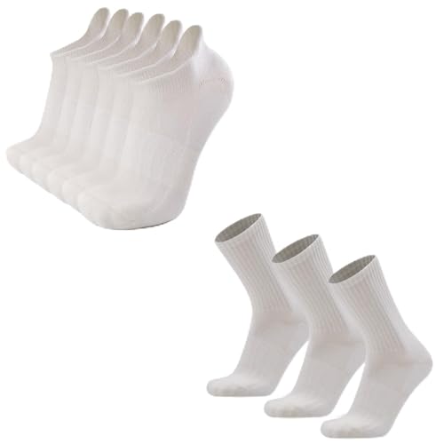 Ankle Crew Merino Wool Blend Socks for Running Hiking with Cushioned Sole