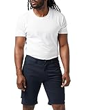 Cómodos pantalones cortos para hombre con bolsillos para el trabajo y actividades de bricolaje; pequeño logotipo en el bolsillo trasero y botón y cierre de cremallera; ajuste delgado de trabajo y tela suave al tacto