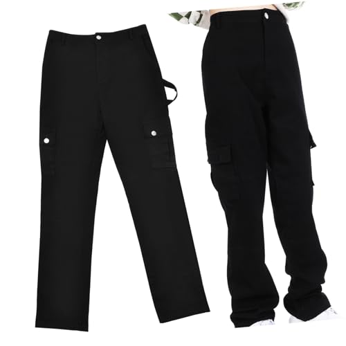 Pantalon cargo fille taille haute COLLBATH avec poches multifonctions en taille XL