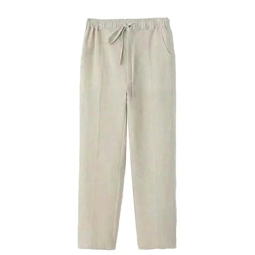 Pantalon en coton rétro chinois respirant avec taille élastique