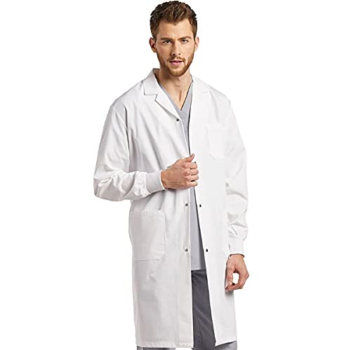 prime store india Lab Coat for Men Pure Cotton Full Sleeve Full Length Lab Coat (White, 36 small)