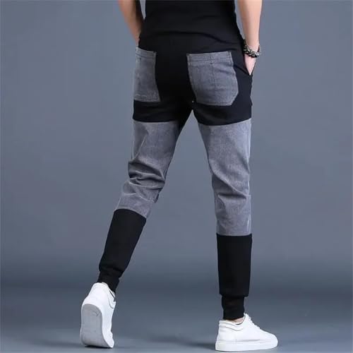 Men's Harem Polyester Trousers Regular Fit Casual Korean Style Pants3