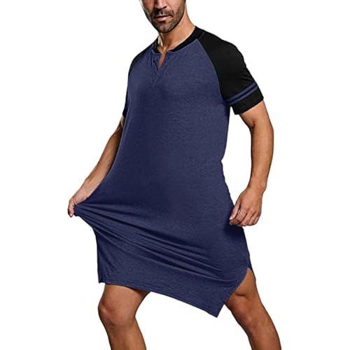Chemises de nuit longues hommes : oubliez les pyjamas serrés grâce aux manches courtes et poches