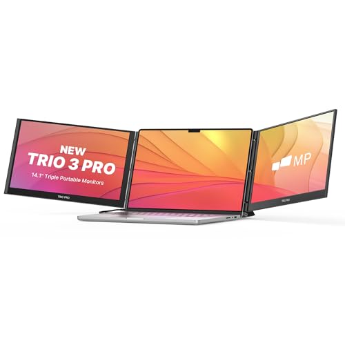 Mobile Pixels Trio Max Portable Monitor, 14'' Full HD IPS Dual Triple Monitor for laptops, USB C/USB A Portable Screen,Windows/Mac/OS/Android/Switch Compatible