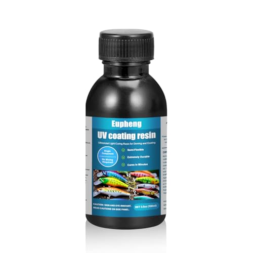 Eupheng Fishing Lure UV Coating Resin, Fast Cure, High Gloss Finish Ideal for Resin Art Projects