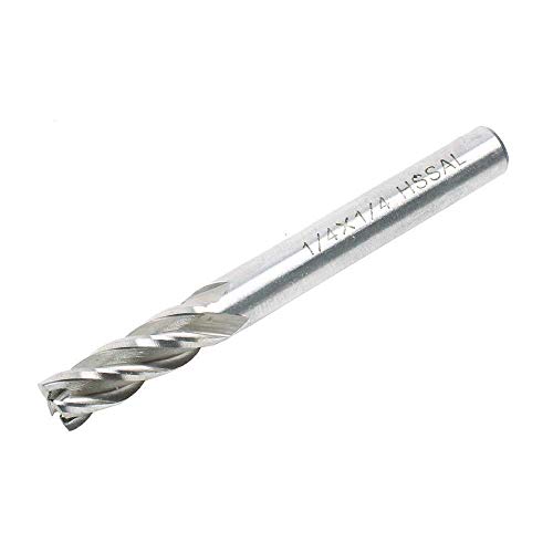 Autotoolhome 1/4 Inch Hss 4 Flutes End Mills Milling Cutter End Drill Bit Straight Shank Pack Of 2 #TOP4