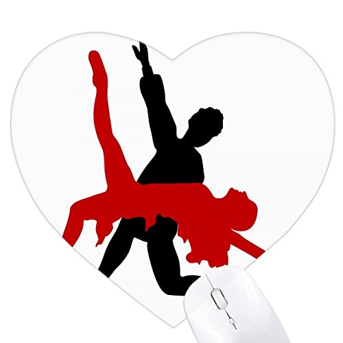 Tapis de souris en forme de coeur art duo danser, glisse fluide antidérapante