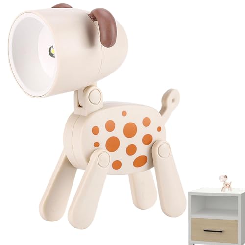 lámpara de escritorio de perro | luz nocturna de estudiante en forma de animal, lámpara de escritorio con botón a pilas para habitación de niños, mesa, dormitorio, decoración del hogar