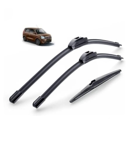 Image of AWB 20 inch+16 inch Frameless /Soft Wiper Blades with 14 inch Rear Specific Wiper Blade Replacement Set for Wagon r (Set of 3)