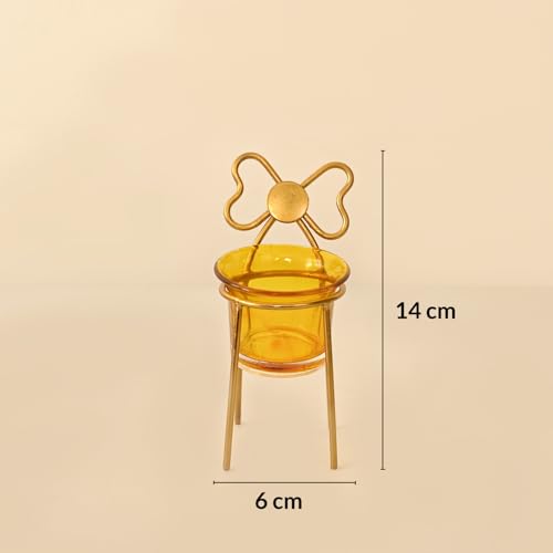 Image of MARKET 99 Chair T-Lite Votive Holder Set of 3 - Assorted Miniature Metal Chairs, Multi-Color Glossy Finish | Perfect Xmas & Christmas Decor Candle Holders for Home & Festival Use