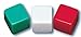 School Smart 089919 Blank Dice with Adhesive Labels, 1/2" x 1/2", Green, White and Red (Pack of 36)