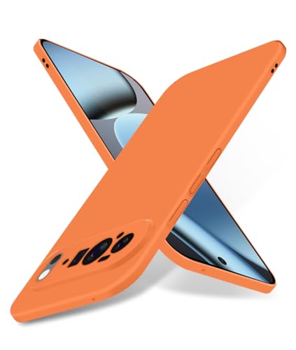 Puxssul Super Thin Case for Google Pixel 10 Pro XL, [Full Camera Protection] Ultra Slim Anti-Scratch Skin-Friendly Hard PC Cover, Lightweight Minimalist for Pixel 10 Pro XL Phone Case, Matte Orange