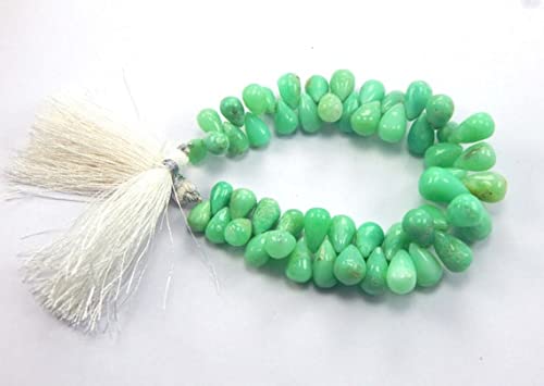 Chrysoprase verte en perles gouttes 9-14mm pour création de bijoux uniques