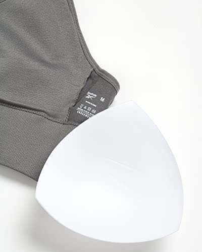 Reebok Women's Bra - Seamless Performance Longline Cami Bralette (2 Pack), Size Medium, Black/Shark Skin Grey #TOP3