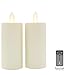 Luminara Realistic Artificial Moving Flame Votive Candle - Set of 2 - Moving Flame LED Battery Operated Lights for Christmas, Halloween - Remote Ready - Remote Sold Separately - Ivory - 1.5