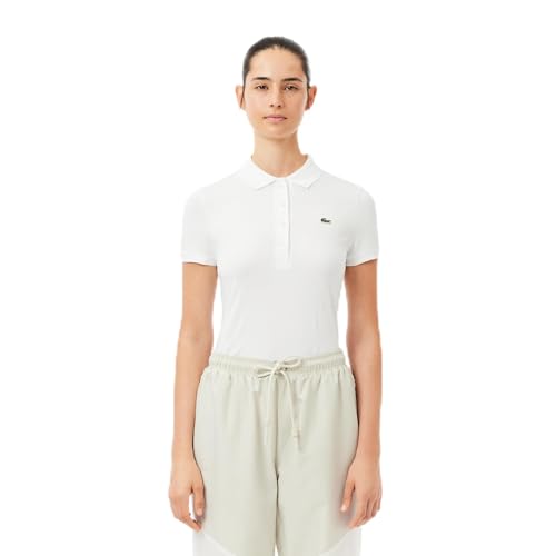 Lacoste Camisa polo feminina L.12.d Slim Fit Jersey, Branco, 36