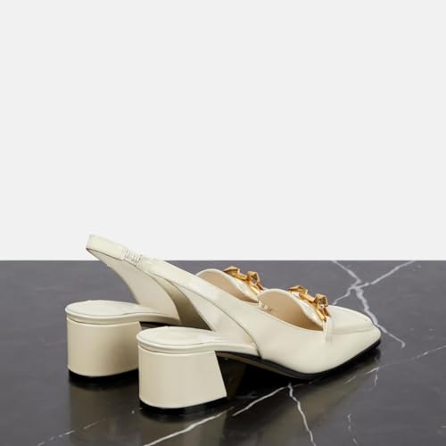 Vertundy Women Slingback Block Heel Pumps Square Toe Strappy Sandals Chunky Low Heels Dress Shoes Metal Buckle Mary Jane2