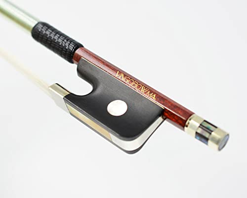 Cello Bow 4/4 Size Carbon Fiber Core Wood Skin Hybrid Vingobow 120C Master Level Ebony Frog Well Balanced Pernambuco Performance Sweet Warm Tone Mongolian Horse Hair #TOP11