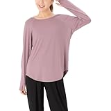 [necker] ヨガウェア レディース トップス 長袖 Tシャツ スポーツウェア 伸縮 ストレッチ 速乾 吸汗 ホットヨガ (L, ラベンダーピンク)