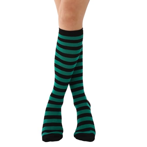 Image of Women's Knee High Athletic Socks Casual Stripes Tube Socks Outdoor Sport Socks