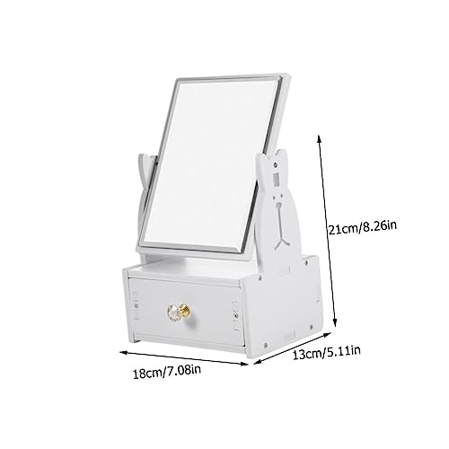 Miroir de maquillage de table blanc avec tiroir idéal pour optimiser un bureau d'étudiante
