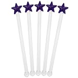 DOITOOL 5 Palitos Mezcladores de Vidrio Transparente Varillas Creativas para Cócteles y Vino Utensilios Manuales para Mezclar Bebidas Ideales para Reutilizable Color Aleatorio