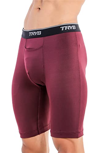 Image of TRYB Men's Compression Shorts & Pants | Sports Innerwear for Gym, Running & Training | Quick Dry, Breathable, 4-Way Stretch, Moisture Wicking, Anti-Chafing Muscle Support Athletic Wear with Pocket