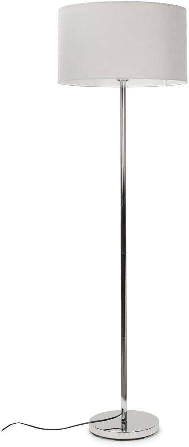 61" Walnut Wood Standing Floor Lamp With Linen Drum Shade, Modern Accent Light For Living Room, Bedroom, Hallway & Study,Green - View #5